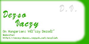 dezso vaczy business card